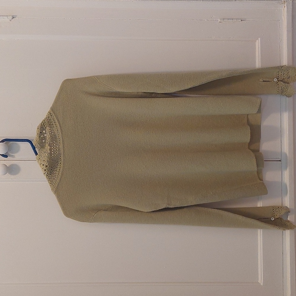 Green vintage lace sweater